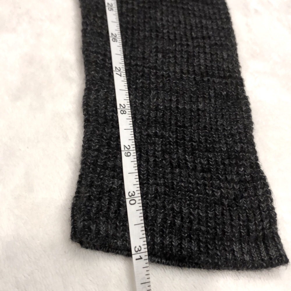 Daisy Fuentes longline cardigan Sweater waffle texture Cream & gray soft belt LG - Picture 8 of 9